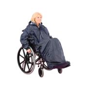 Imperméable doublé avec manches pour fauteuil roulant