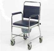 Chaise percée à roulettes en acier sans repose-pieds