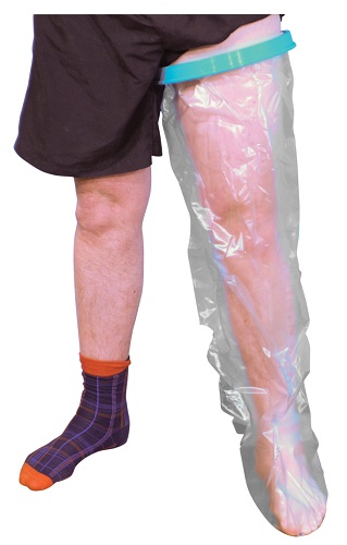 Protection imperméable pour plâtre ou pansement jambe adulte
