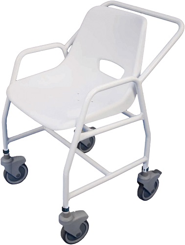 Chaise de douche mobile avec roulettes Hythe hauteur réglable