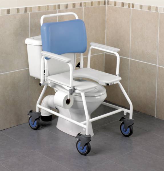 Chaise de douche percée grande largeur sans repose-pieds