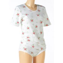 Chemise de corps femme manche courtes avec motifs