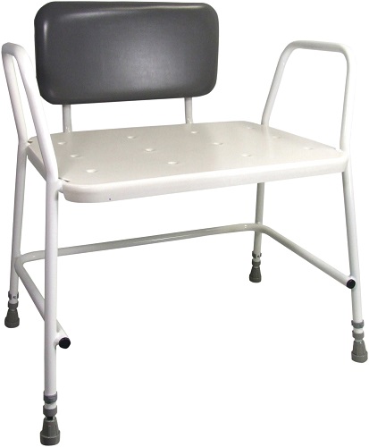 Chaise de douche bariatrique avec dossier noir (254 kg)