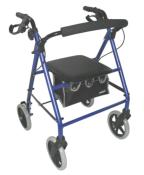 Rollator 4 roues avec siège et sacoche